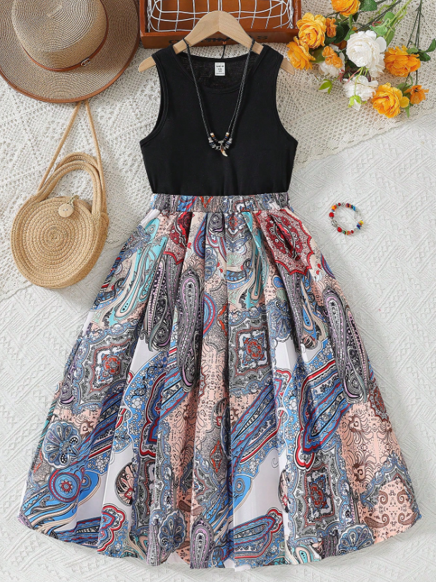 Paisley Short Sleeve Dress GIRLS