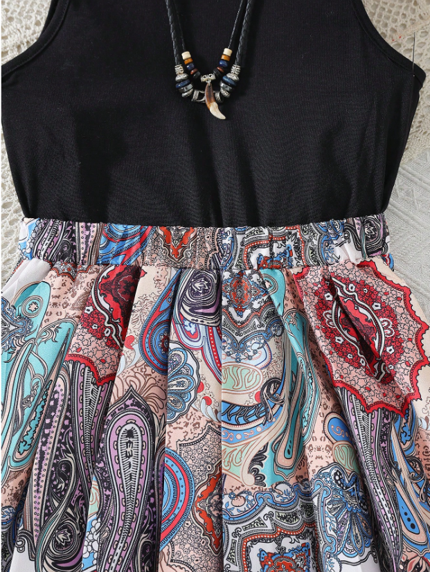 Paisley Short Sleeve Dress GIRLS