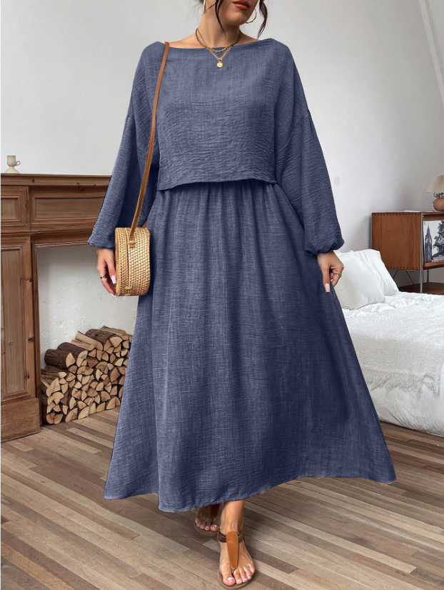 Woven Long Sleeve Top & Skirt OOTD