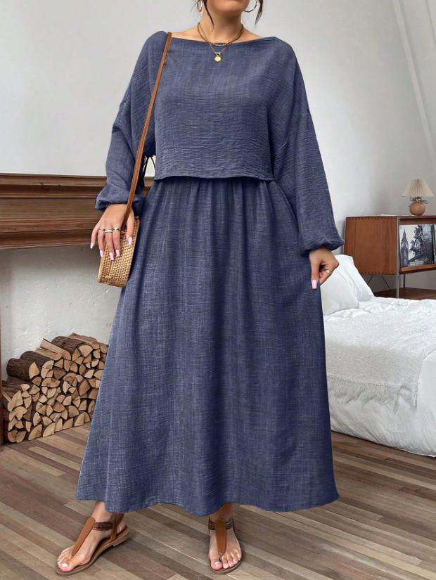 Woven Long Sleeve Top & Skirt OOTD