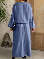 Bow & Gathered Sleeve Top & Skirt