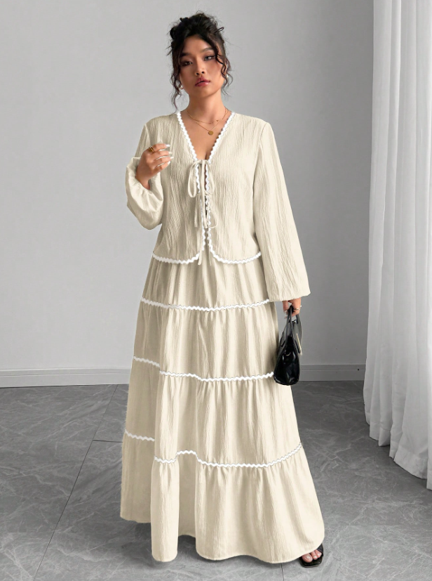 Woven Long Sleeve & Skirt PLUS