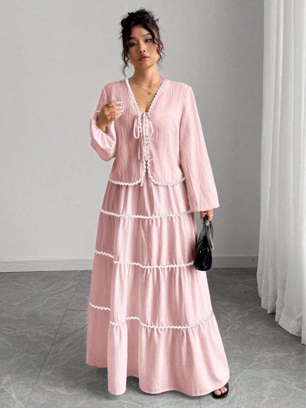 Woven Long Sleeve & Skirt PLUS