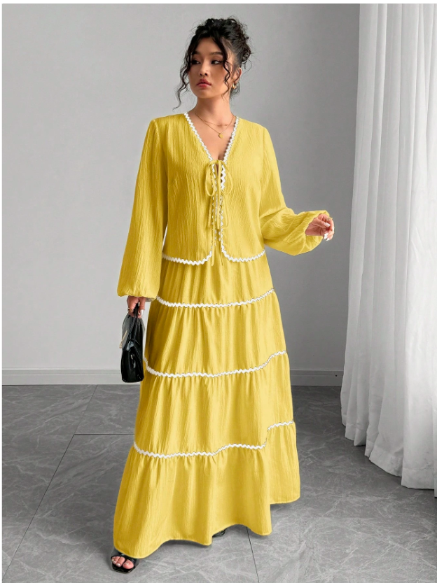 Woven Long Sleeve & Skirt PLUS