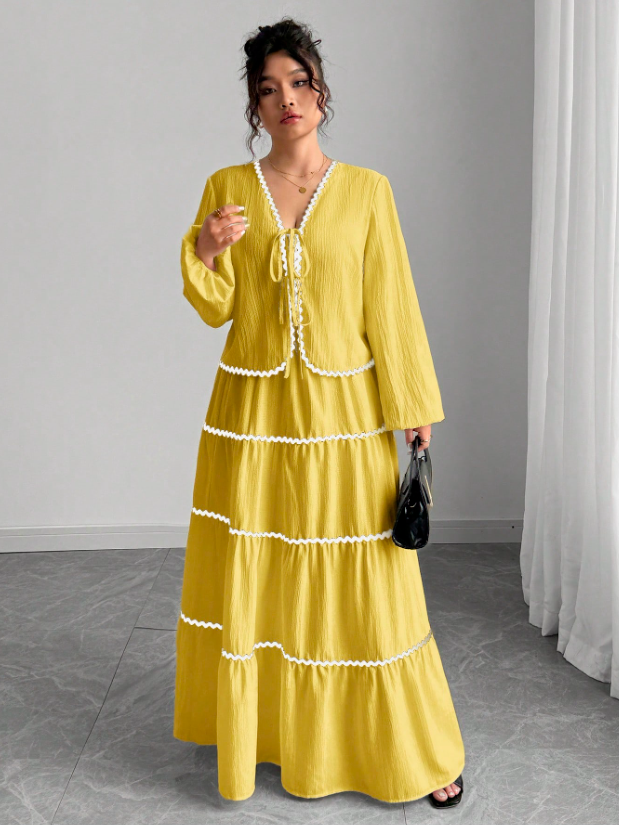 Woven Long Sleeve & Skirt PLUS