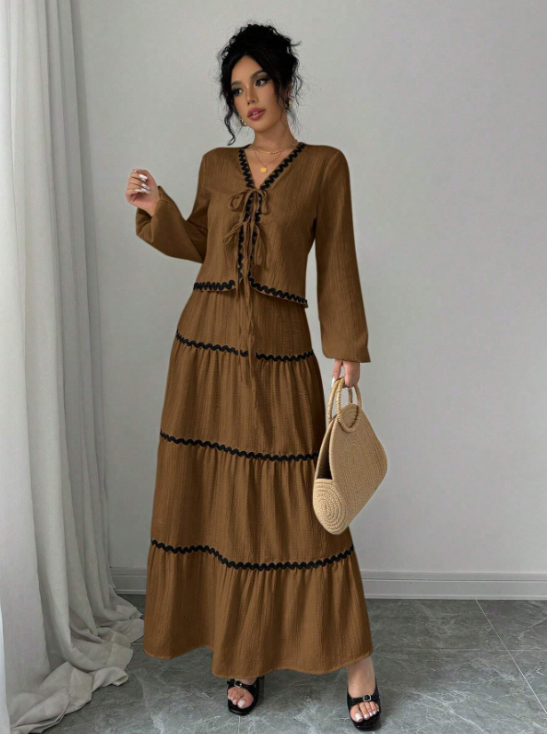 Woven Long Sleeve & Skirt OOTD