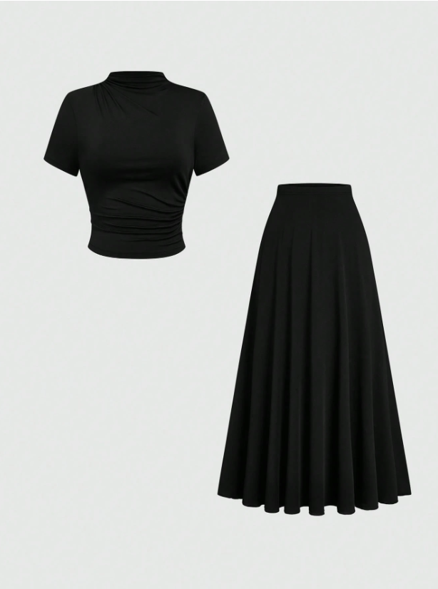 Sleek and Sophisticated Black 2Pc