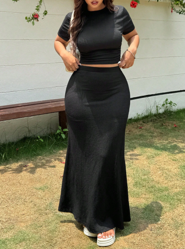 Textured Black 2Pc OOTD