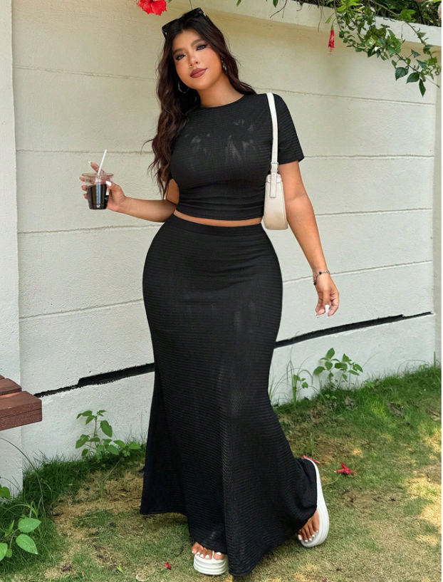 Textured Black 2Pc OOTD