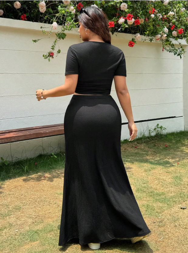 Textured Black 2Pc OOTD