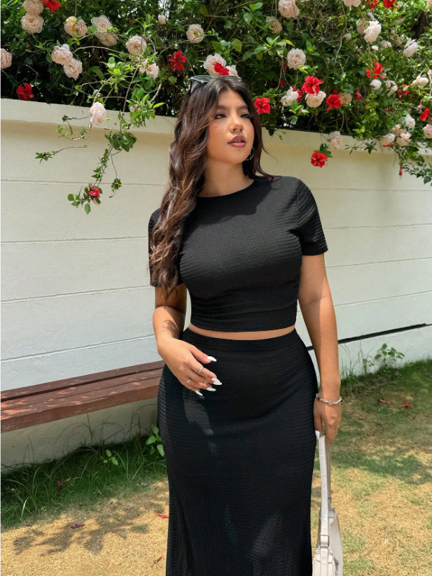 Textured Black 2Pc OOTD