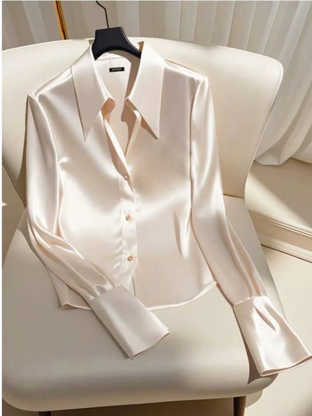 Silky Satin Long Sleeve Suit