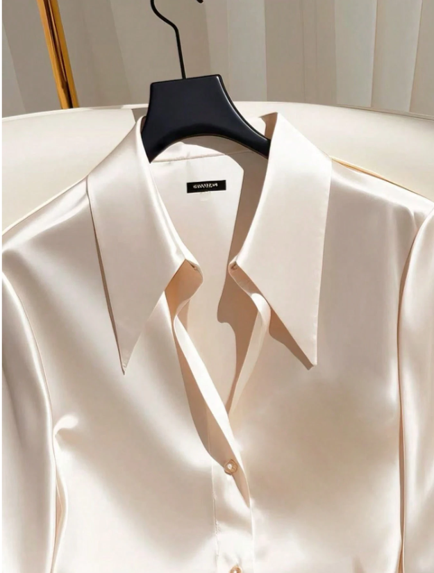 Silky Satin Long Sleeve Suit