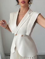 Suited Vest and Soft Ruffles Skirt