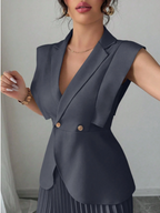 Suited Vest and Soft Ruffles Skirt