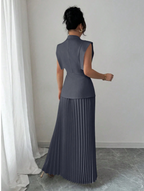 Suited Vest and Soft Ruffles Skirt