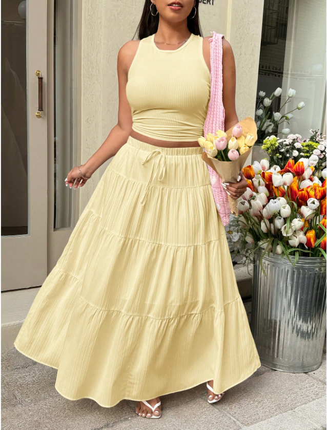 Basic Tank Top and Matching Skirt PLUS