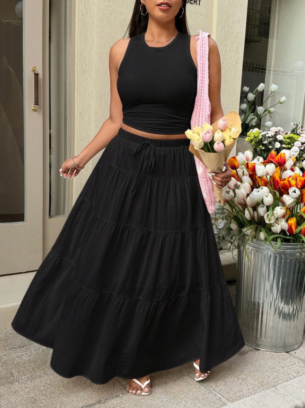 Basic Tank Top and Matching Skirt PLUS