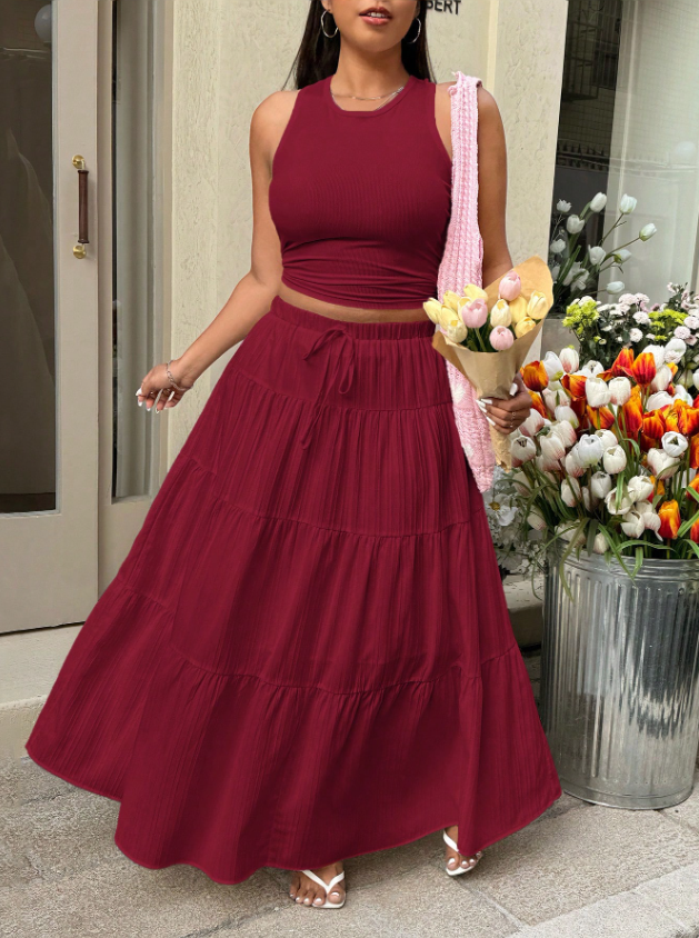 Basic Tank Top and Matching Skirt PLUS