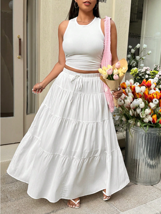 Basic Tank Top and Matching Skirt PLUS