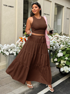Basic Tank Top and Matching Skirt PLUS