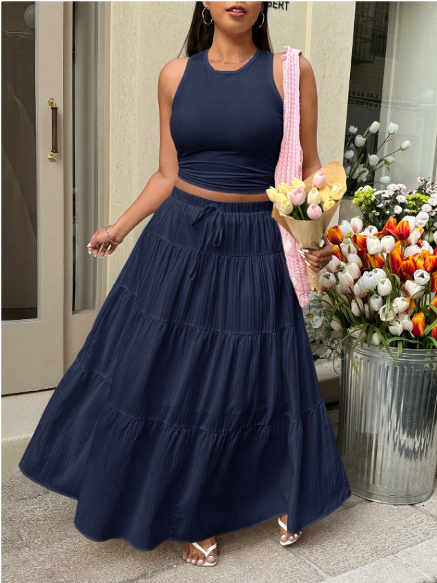 Basic Tank Top and Matching Skirt PLUS