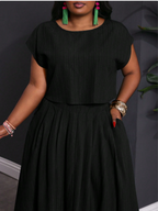 Textured Top and Skirt PLUS