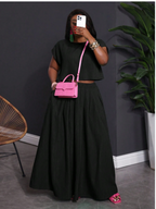 Textured Top and Skirt PLUS