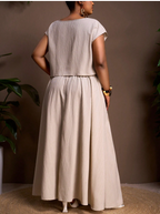 Textured Top and Skirt PLUS