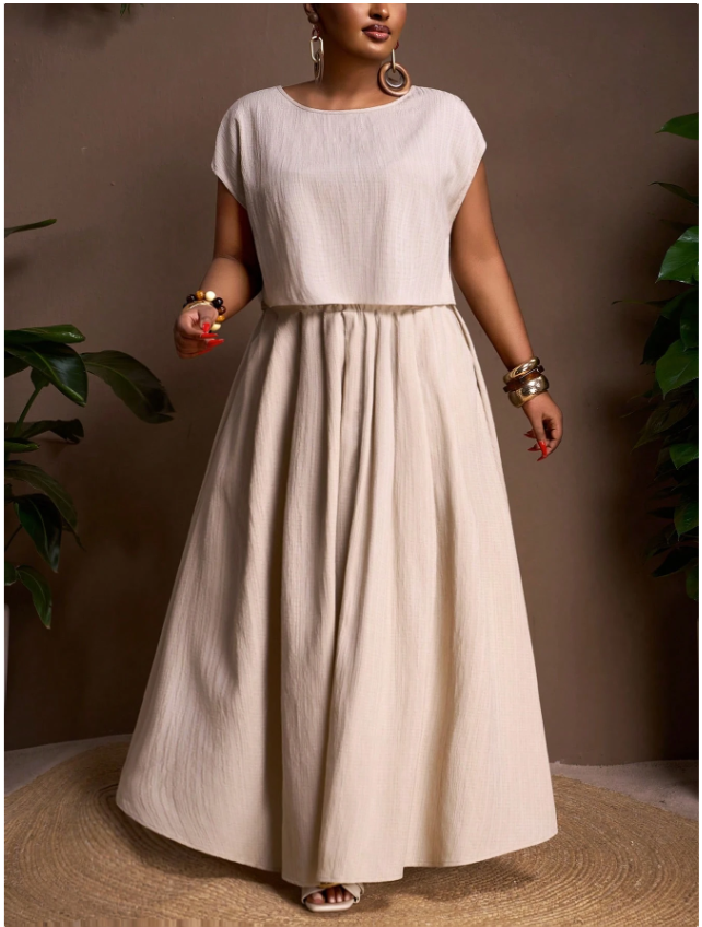 Textured Top and Skirt PLUS