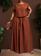 Textured Top and Skirt PLUS