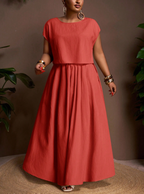 Textured Top and Skirt PLUS