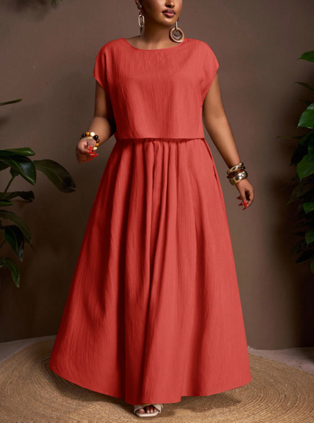 Textured Top and Skirt PLUS