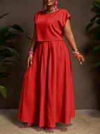 Textured Top and Skirt PLUS