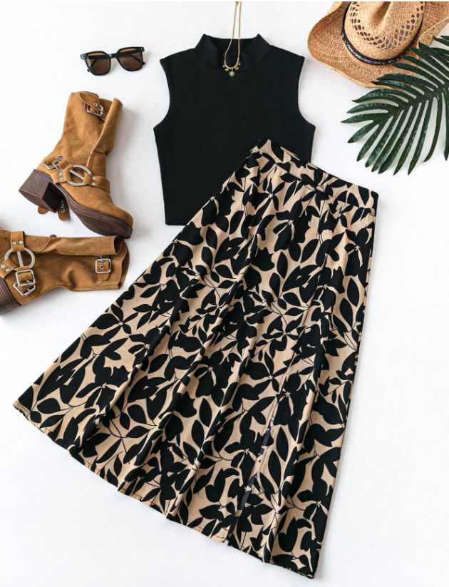 Traditional Printed Skirt and Top GIRLs