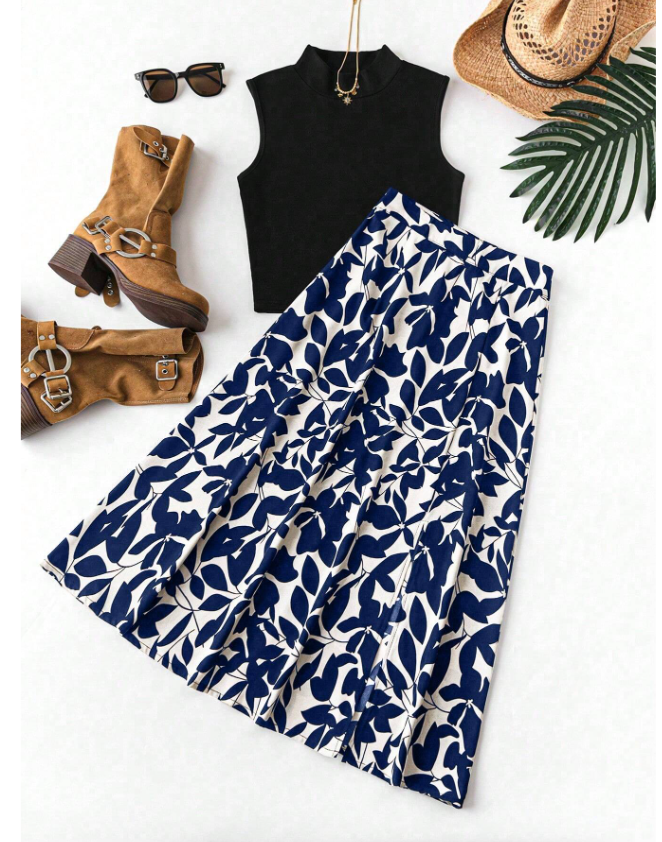 Traditional Printed Skirt and Top GIRLs