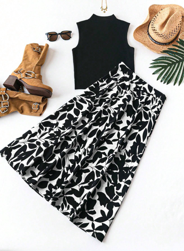 Traditional Printed Skirt and Top GIRLs