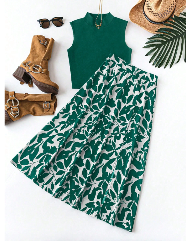 Traditional Printed Skirt and Top GIRLs
