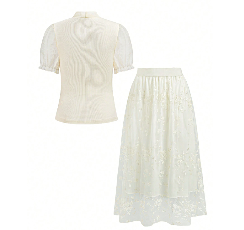 Elegantly Embroidered Design Skirt