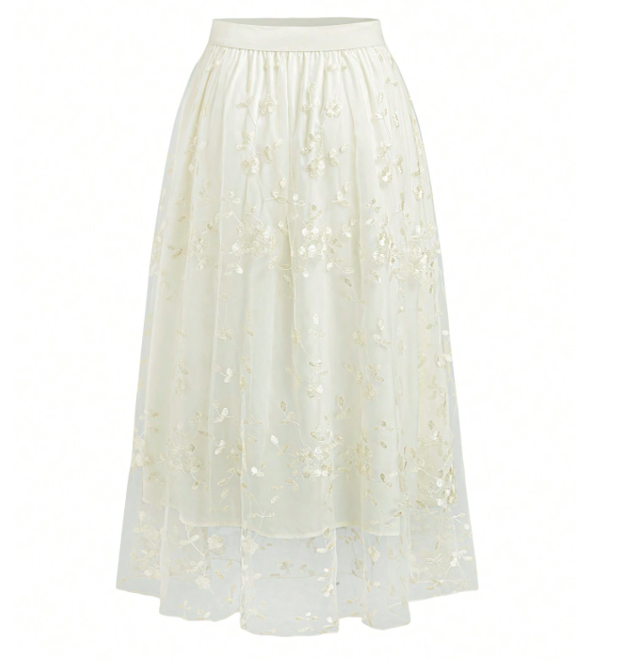 Elegantly Embroidered Design Skirt