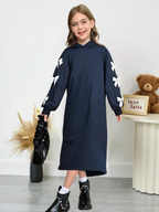GIRLs Ribbon Sleeve Sweater Dress