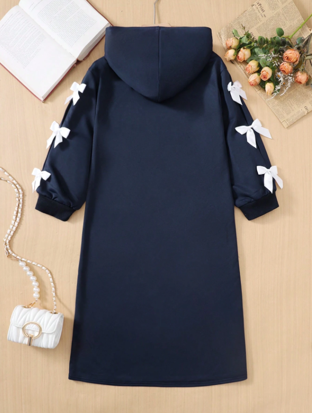 GIRLs Ribbon Sleeve Sweater Dress