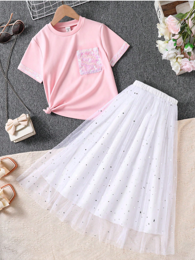 Stars and Glitter Skirt and Top
