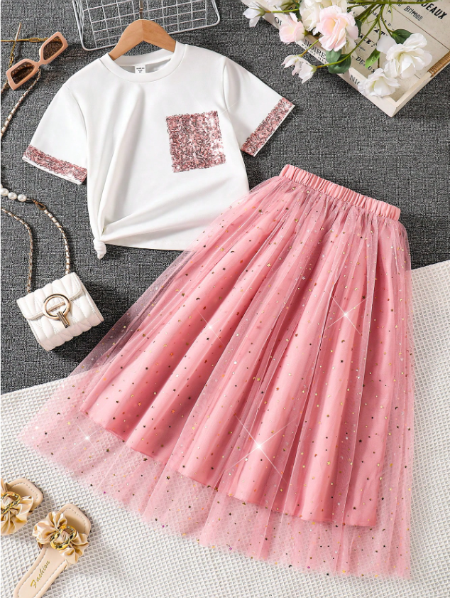 Stars and Glitter Skirt and Top