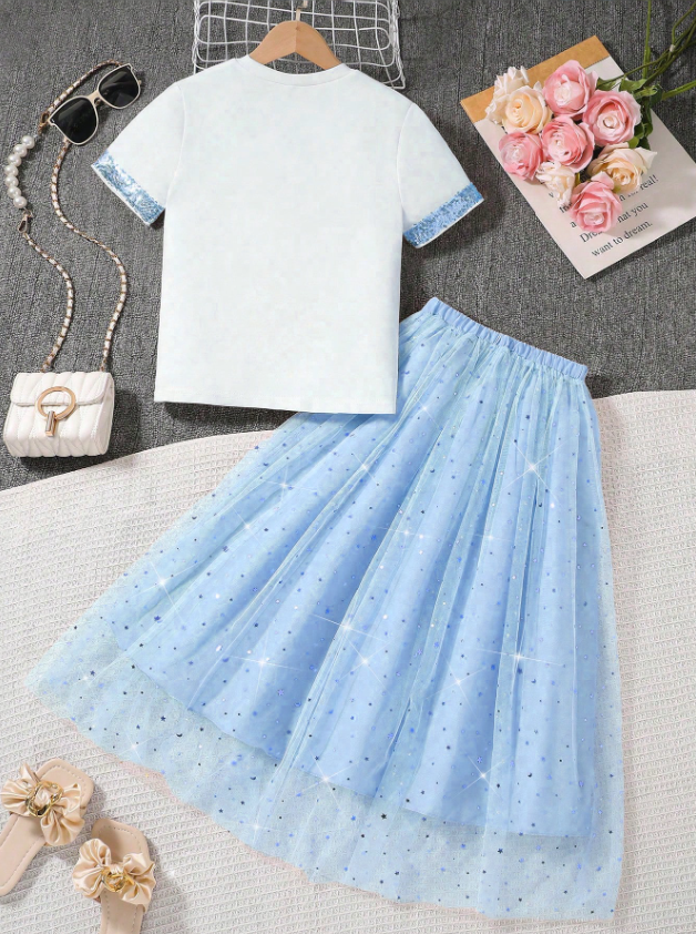 Stars and Glitter Skirt and Top