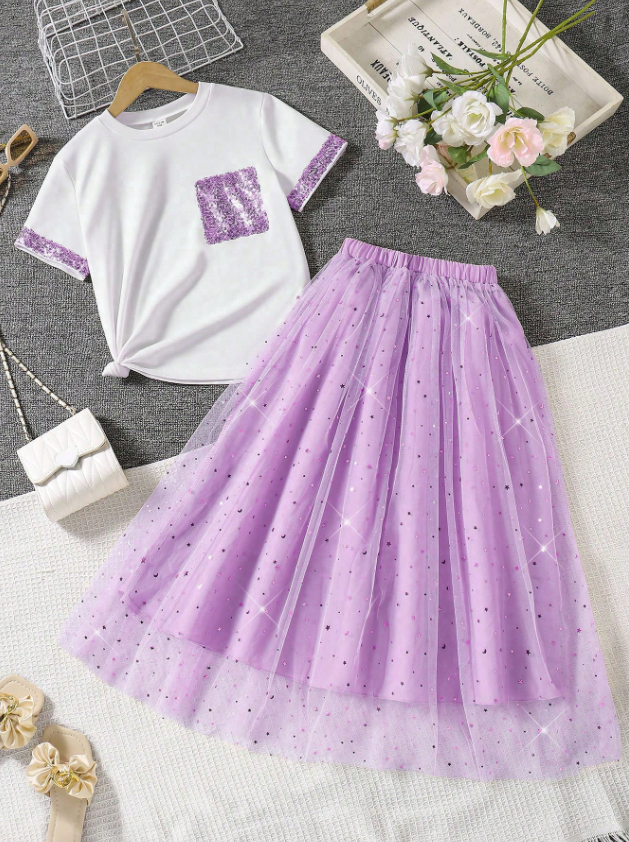 Stars and Glitter Skirt and Top