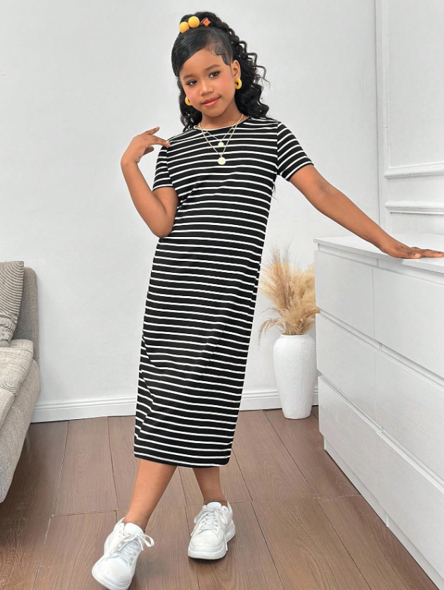 GIRLs Casual Stripes Fashion Dress