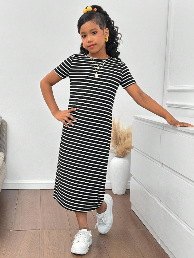 GIRLs Casual Stripes Fashion Dress