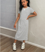 GIRLs Casual Stripes Fashion Dress