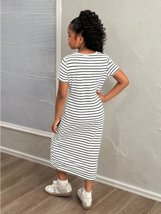 GIRLs Casual Stripes Fashion Dress